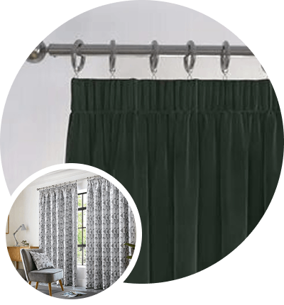Pencil pleat curtains in dubai UAE
