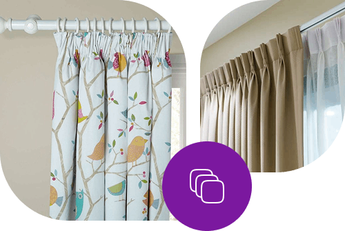 Pencil pleat curtain for windows in Dubai UAE