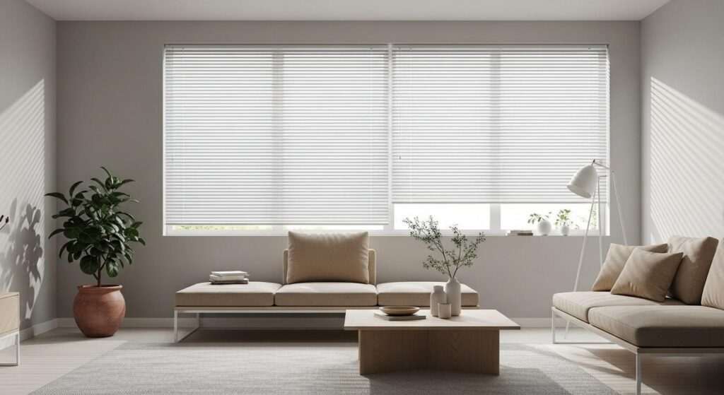 Cellular blinds in a Dubai living room for light control.