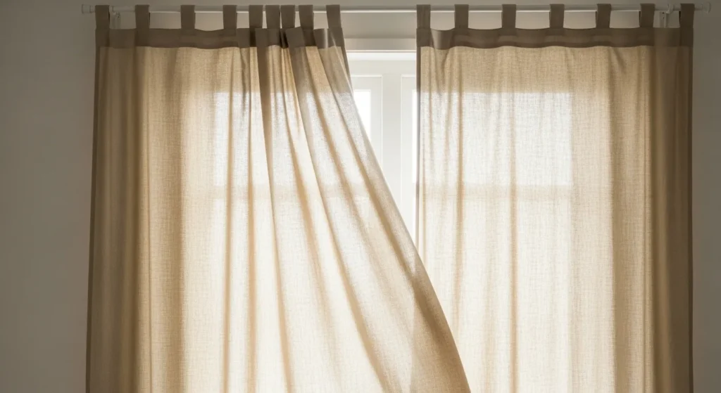 Breathable cotton blend curtains providing comfort and durability in a Dubai home.