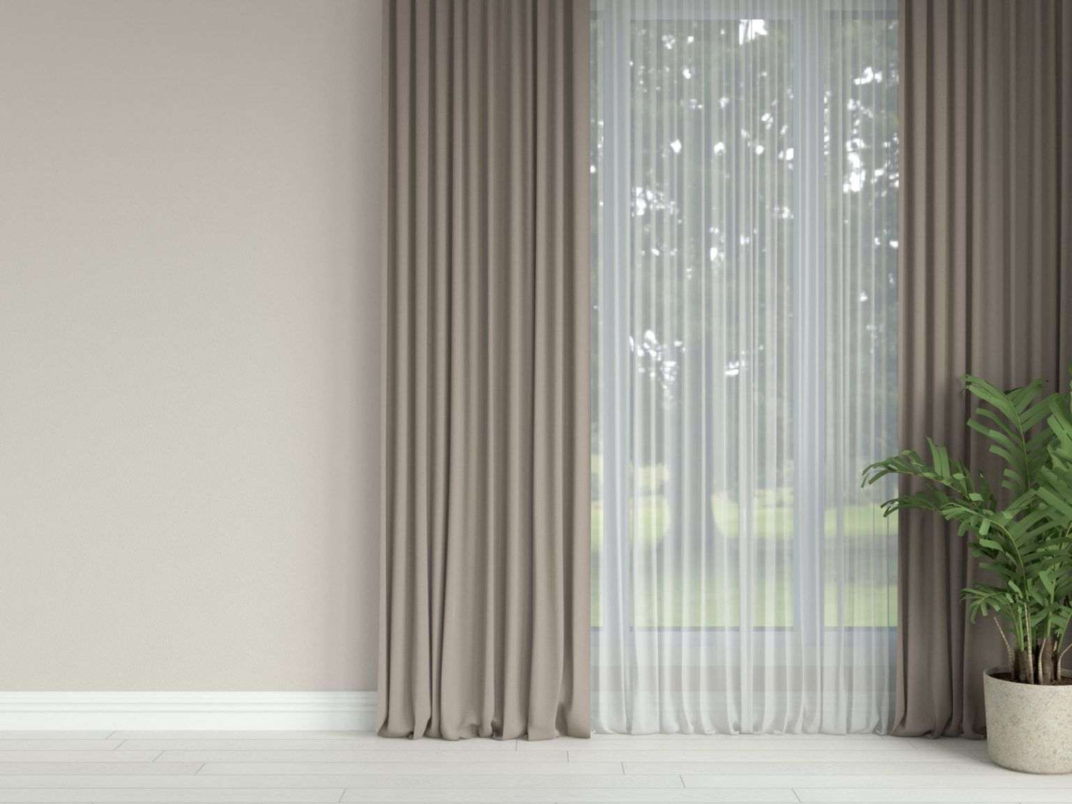 Curtains With Grey Wall in Dubai UAE