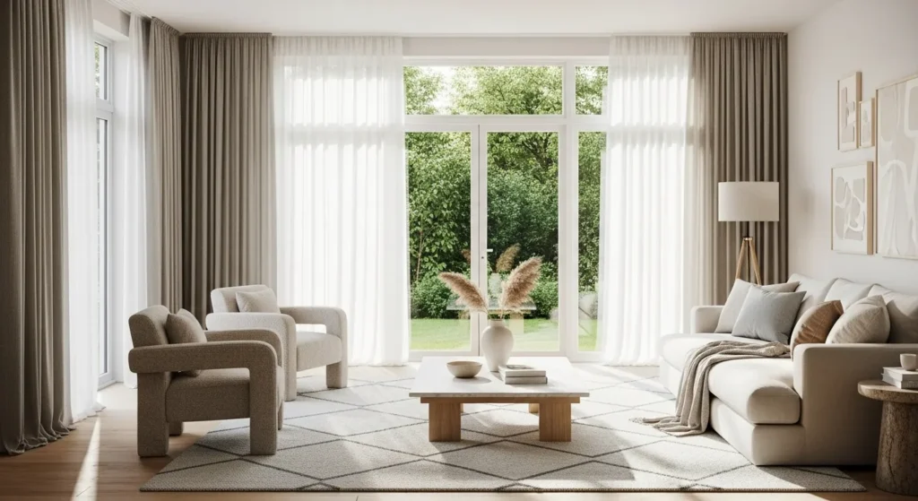 Sheer Curtains with Blackout Drapes