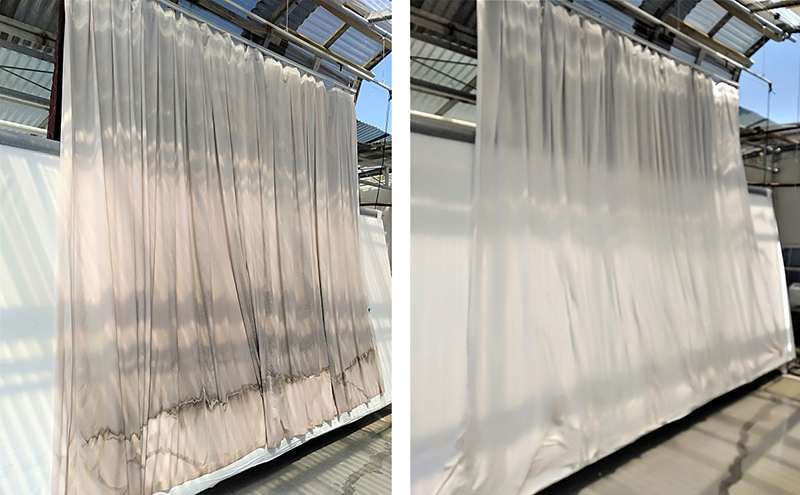 before and after curtain cleaning