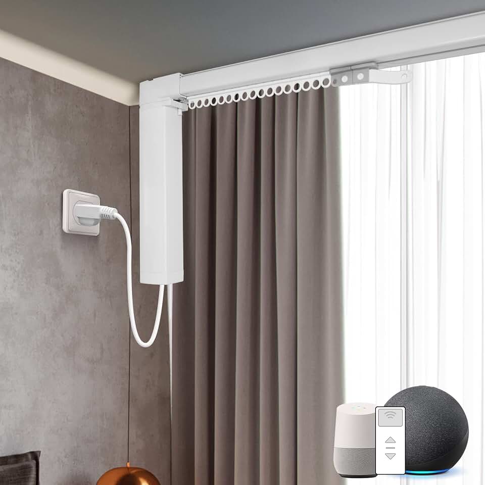 Motorized curtains connected with electric switch